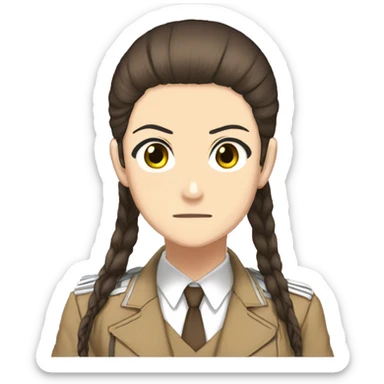 Sasha Braus brown hair hair in a ponytail anime attack on titan sticker