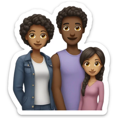 group of friend, one man and three women sticker