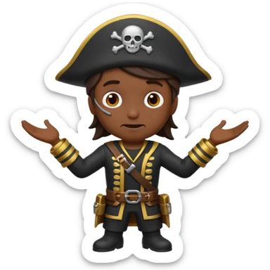 animated emoji for a player called prophet of doom I Dont Know shruging emote needs to be white male space pirate themed and dark sticker