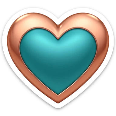 A teal, burnt orang, and rose gold heart, please.  sticker