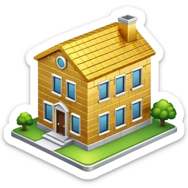 A gold brick house sticker