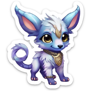 Cool cute Kawaii edgy fantasy shiny chibi animal creature fursona Fionbri vernid by griffsnuff & LiLaiRa & Falvie full bodyal sticker