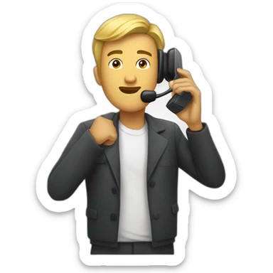 persona parada, hablando por teléfono  sticker