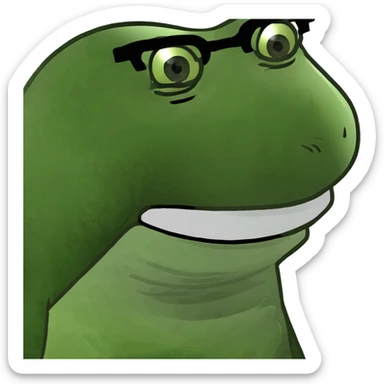 Cross eyed  guy with nerd teeth sticker