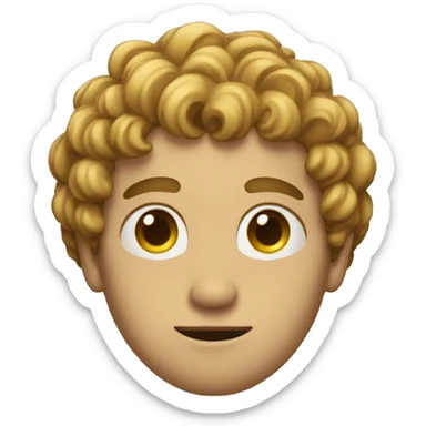 A man with very small eyes, tall, short curls sticker