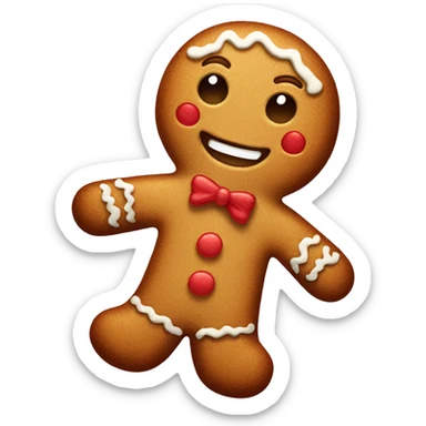 Gingerbread man cute sticker