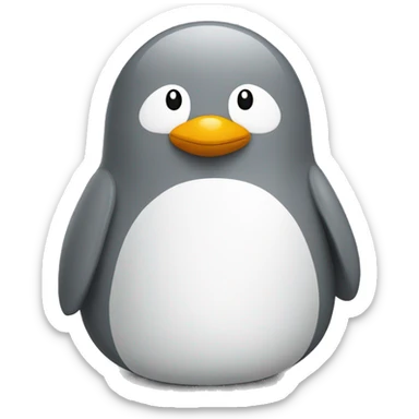 Pingouin gris et blanc  sticker