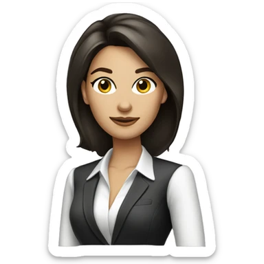 Brunette bombshell businesswoman sticker