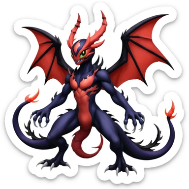 Venom-Stitch-Yveltal-Lunala-Fakémon-hybrid-creature (full body)  sticker