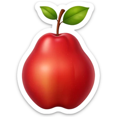 Bosc pear shaped like an apple sticker