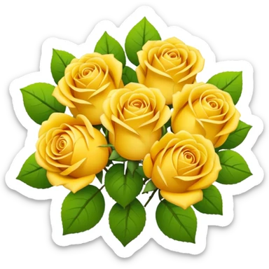 Yellow rose Bouquet  sticker