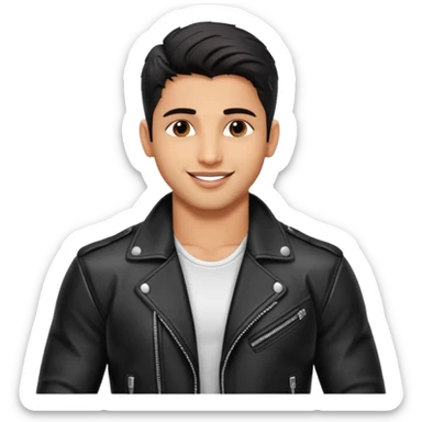 generate a pretty bratz siddharth malhotra, LEAN BUT MUSCULAR WEARING A black LEATHER JACKET sticker