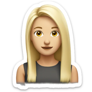 Mujer rubia pelo largo y con flequillo sticker