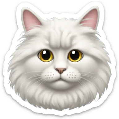 fluffy cat with a lazy eye sticker