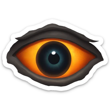 Eye of Sauron with glowing orange iris, set in a dark tower of Mordopr sticker