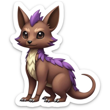 cool colorful dark pastel edgy fantasy animal hybrid Fakemon full body sticker