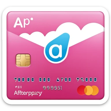 pink afterpay word on a credit card sticker