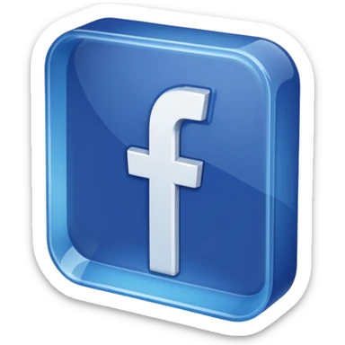 logo del icono de faceboook en diseño #D translucido sticker