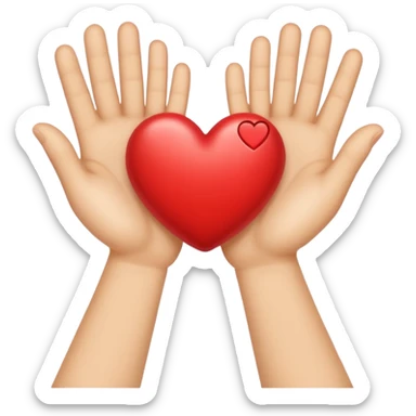 Heart hands sticker
