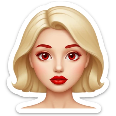 Woman tongue red shiny glossy lips sticker