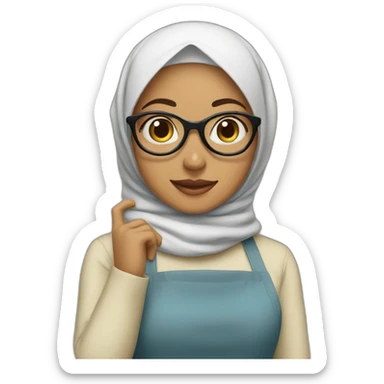 hijabi girl with glasses baking COOKIES sticker