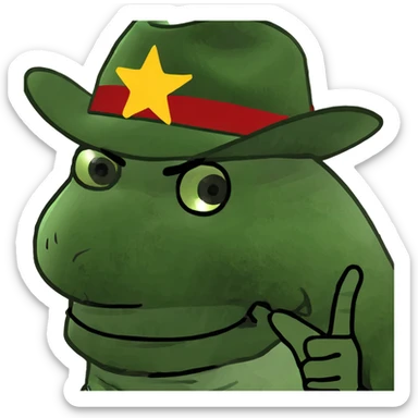 Skull emoji wearing a cowboy hat saying shh sticker