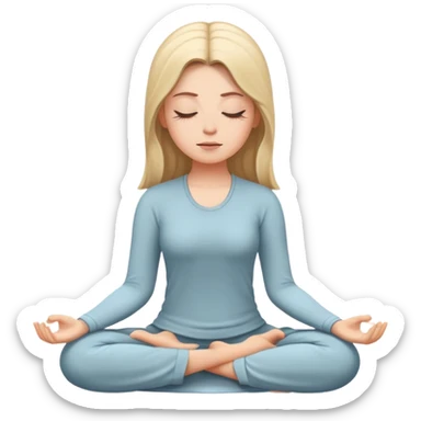 White girl  meditating sticker