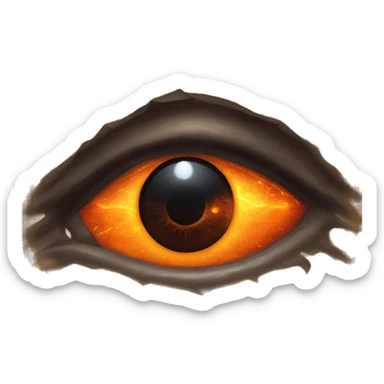Eye of Sauron with glowing orange iris, set in a dark tower of Mordor sticker