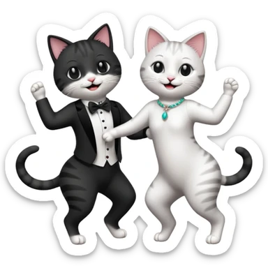 Cats couple salsa dancing  sticker