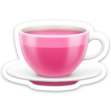 Pink tea in pink cup sticker