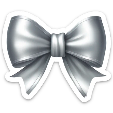 Silver color bow sticker