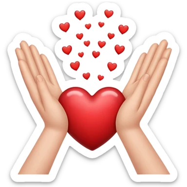 Heart hands sticker