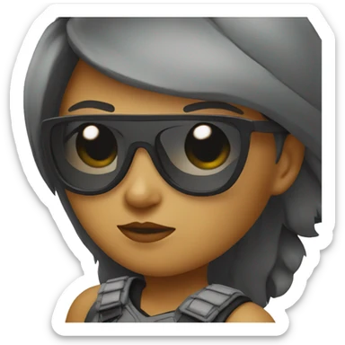 Girl warrior with dark sunglasses sticker