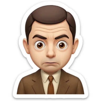 mr bean confused face sticker