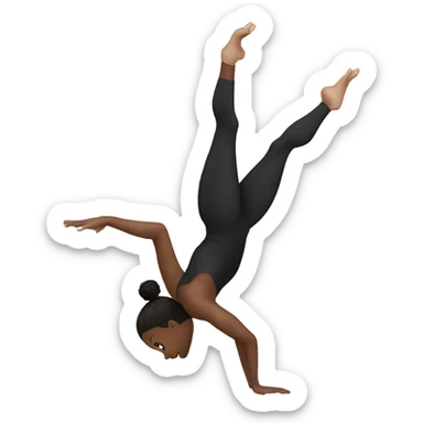 black gymnast doing handstand sticker