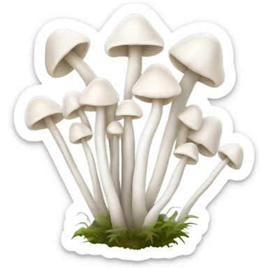 Bundle of white mushroom with long&thin stem sticker