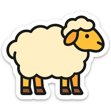 colored sheep icon sticker