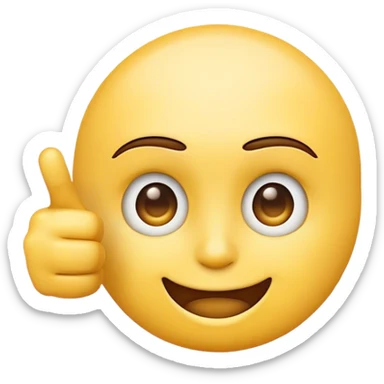 The standard round yellow emoji face points with its finger as in the roll face meme sticker