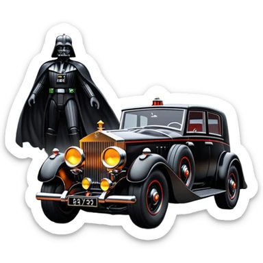    Hot wheels Darth Vader themed 1934 Rolls Royce scary Halloween monster rc car on  dark raining road  sticker