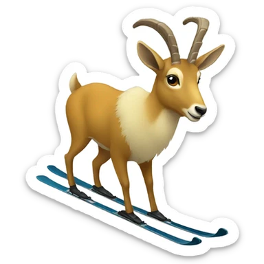 Chamois skiing sticker