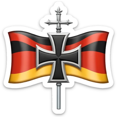 German empire with iron cross flag sticker