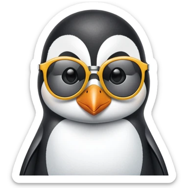 pinguino usando lentes de sol asi bien cool sticker