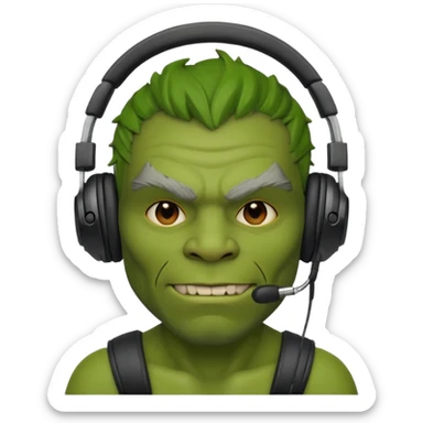 ork  man with headphones sticker