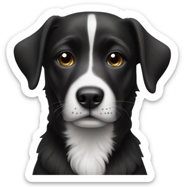 black&white dog sticker