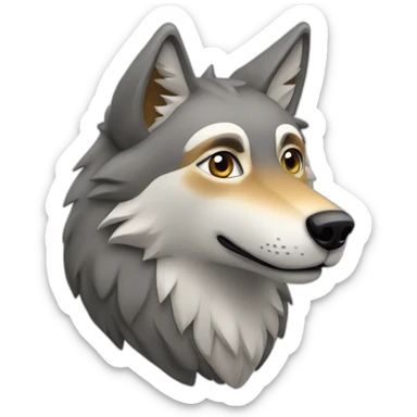 Loup sur un oiseau sticker
