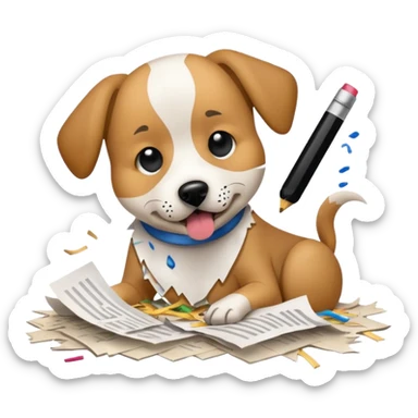 Dog eat homework sticker