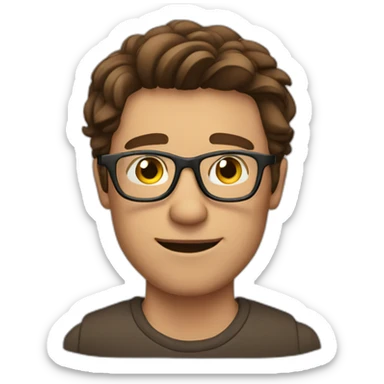 brown-haired man wearing glasses who can't get a key into a lock sticker