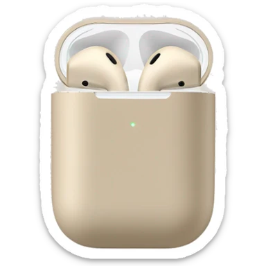 Beige coloured AirPod max headphones no human  sticker