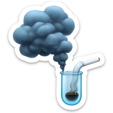 Smoke Rising out of a glass pipe sticker
