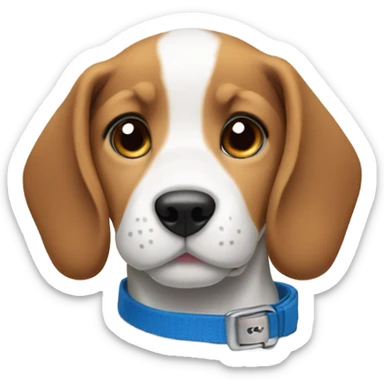 Beagle puppy with blue collar  sticker
